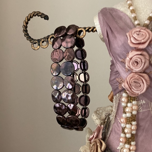 NWOT - Liz Claiborne Modern Bronze Necklace Earrings Bracelet Set - Picture 9 of 10